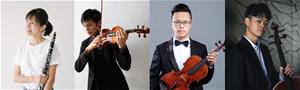 3_圖為TC音樂家，左起為劉凱妮（單簧管），許軒豪（小提琴），蔡弦修（中提琴），黃子維（大提琴）。（使用圖片請註明：Taiwan Connection提供）