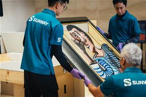 3_畢卡索油畫作品〈水手〉被認為是藝術家的自畫像，藍白條紋上衣據說是畢卡索最常穿的