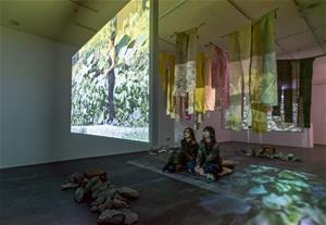 空間裝置《與布袋蓮的共修關係》，卡里米於駁二藝術特區駐村期間，以布袋蓮作為研究對象，深入高雄檨仔林埤濕地進行踏查，並回看人類對關係、邊界與入侵的理解。