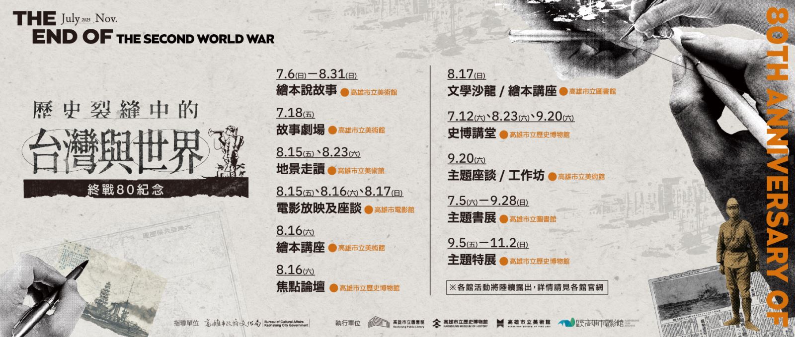 歷史裂縫中的台灣與世界-終戰80紀念